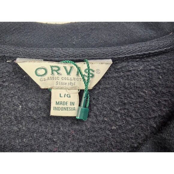 Orvis Size Large Women Black Pullover Logo Tag Long Sleeve Crew Neck Sweater NWT - Picture 4 of 9